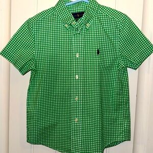 Ralph Lauren Boys Gingham Shirt Sleeve-size 6